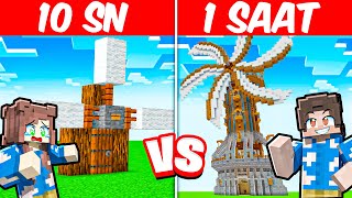 Minecraft 10 SN VS 1 SAAT YAPI KAPIŞMASINI TROLLEDİM 😂 [upl. by Auoy]