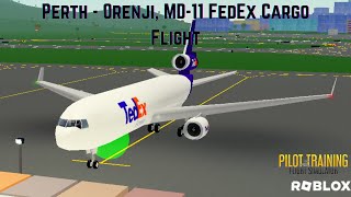 Perth  Orenji MD11 FedEx Cargo Flight PTFS Roblox 33 [upl. by Nahsrad]