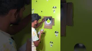 3d bubble wall desigin painting 🏡wallpanting 3dwallpainting painting [upl. by Ettenuahs]