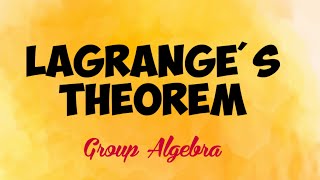 Lagranges theorem  L16  Group algebra  Group and ring [upl. by Olwena]