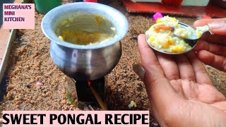 SWEET PONGAL RECIPE IN  01 MINI KITCHEN MEGHANAS MINI KITCHEN ☺️ minicooking minikitchen [upl. by Nallid524]