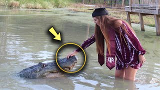 A Girl Wanted to Take a Photo with a Crocodile The Outcome of the Photoshoot Shocked the World [upl. by Tonry]