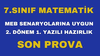 7 SINIF MATEMATİK 2DÖNEM 1 YAZILI SON PROVA🎯 [upl. by Onileva360]