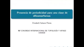 Presencia de periodicidad para una clase de difeomorfismos [upl. by Parrott]