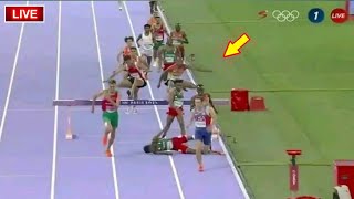 lamecha girma fall at mens 3000m steeplechase race at Olympia Parishes [upl. by Tynan566]