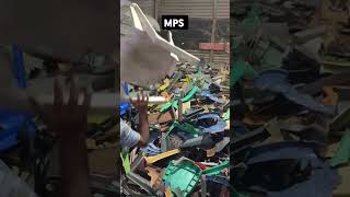 Heavy worker plastic chair cutting [upl. by Airt]