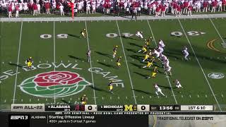 2024 CFP SemifinalRose Bowl Michigan vs Alabama All 22 ESPN3 Feed [upl. by Yenahc458]