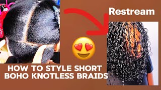 How to style short boho knotless braids [upl. by Notsirt]