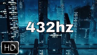 Ambiance futuriste avec pluie et musique relaxante en 432hz [upl. by Joh564]