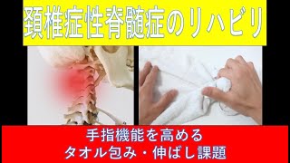 頚椎症性脊髄症のリハビリ手指機能を高めるタオル包み・伸ばし課題 [upl. by Euqirat]