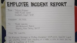 How To Write An Employee Incident Report Letter Step by Step Guide  Writing Practices [upl. by Rabaj]