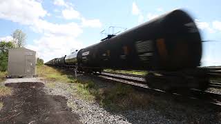 100 cn 2911 and CN 3147 speed though brechin train meet railfaning railways part1 [upl. by Oidgime440]