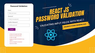 password validation using react js  react js project [upl. by Rog]