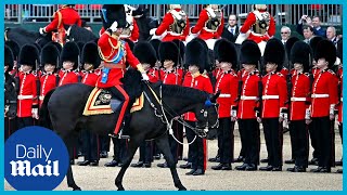 Prince William rehearses for the Queens annual birthday parade [upl. by Enneira936]