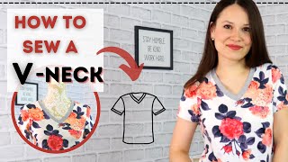 How To Change Any Neckline To A V Neck With Facing [upl. by Dyann688]