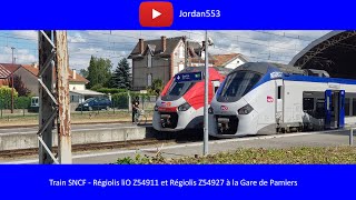 Train SNCF  Régiolis liO Z54911 et Régiolis Z54927 à la Gare de Pamiers  Vidéo Bonus [upl. by Katzman]