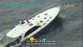 55foot boat sinks in Florida inlet two people stuck on top [upl. by Ramoj574]