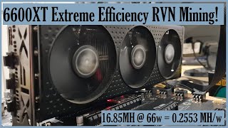 6600 XT Extremely Efficient RVN Mining  1685MH  66w Wall [upl. by Marb407]