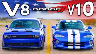 Dodge Viper V10 vs Challenger V8 ARRANCONES [upl. by Loralee]