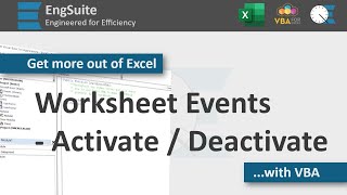 Worksheet Activate and Deactivate Event Handlers  Excel VBA [upl. by Aihseken659]