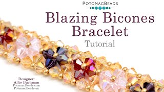 Blazing Bicones Bracelet  DIY Jewelry Making Tutorial by PotomacBeads [upl. by Manley409]