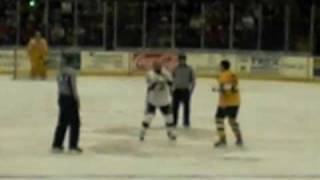 Hockey Fight  Jeremy Yablonski VS Dennis Bonvie [upl. by Lancelle]