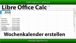 Dynamischen Wochenkalender erstellen LibreOffice Calc [upl. by Cleon]