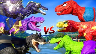 All Dinosaurs Fighting TRex amp IRex Green Dinosaur Indominus Rex Color Pack Jurassic World Evolution [upl. by Gustavus]