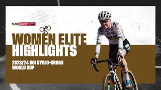 Waterloo  Women Elite Highlights  202324 UCI Cyclocross World Cup [upl. by Earized]