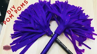 How to make cheerleading pom poms easy cheerleading pom poms diy [upl. by Graybill]