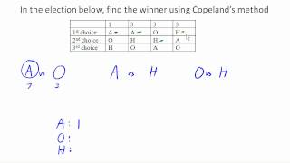 Copelands method  Pairwise comparison 1 [upl. by Auhel]