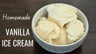 Homemade Vanilla Ice Cream Recipe  5 ingredients no eggs no cooking  happilyhomecooking [upl. by Abbye]