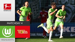 Strong Wolves  VfL Wolfsburg  Union Berlin 21  Highlights  Matchday 4 – Bundesliga 202324 [upl. by Suhploda]