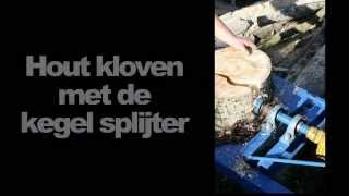 Hout kloven met een kegel splijter [upl. by Latsyrc]