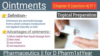 Ointments  Definition  types  Classification  Cha5  Pharmaceutics  D Pharm1stYear [upl. by Durant]