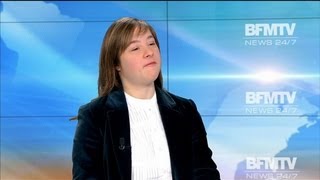 Laura trisomique a présenté un journal sur BFMTV quotPas trop le trac Je reviendraiquot  2103 [upl. by Hilel]