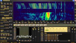 Radar OTH possibly Iranian 28250 kHz FMCW February 23 2013 1452 UTC [upl. by Meryl468]