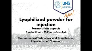 Formulation of Lyophilized Powder for Inj Teknologi Formulasi Sediaan Steril [upl. by Fougere825]