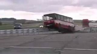 Crash Barrier Test with a Bus goes wrong [upl. by Alolomo440]