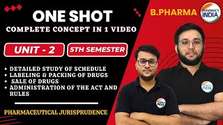 ONE SHOT  UNIT 2  PHARMACEUTICAL JURSIPRUDENCE  BPHARMA 5 SEMESTER  COMPLETE CONCEPT 1 VIDEO [upl. by Eachelle430]