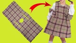 No sewing Fastest way to cut a dress in 5 minutes for beginners [upl. by Patrizius658]