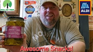 Logans Awesome Snack Reviews🤩 Featured Aldi Great Gherkins Smoky BBQ Bread And Butter Pickles 😋 [upl. by Miles530]