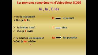 Pronoms compléments dobjet direct et indirect  COD et COI [upl. by Girhiny]