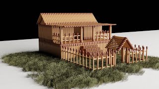 Building My First Matchstick House  StepbyStep Tutorial [upl. by Sida]