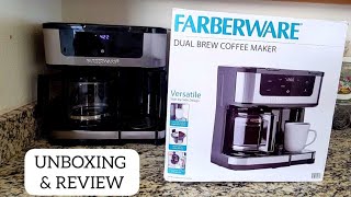 FARBERWARE DUAL BREW COFFEE MAKER  Unboxing amp Review [upl. by Livesay589]