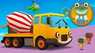 Celia The Cement Mixer Visits Geckos Garage  Construction Trucks for Kids [upl. by Nuawad]