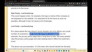 ManualTesting Bug Severity Priority Bug Life Cycle Feb 05 2024 [upl. by Annet453]