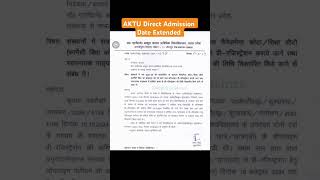 AKTU Direct Admission last date extended aktu latest news aktu circular aktu admission aktu [upl. by Petronia]