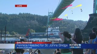 Protesters cleared Fennica passes St Johns Bridge [upl. by Yreffoeg]