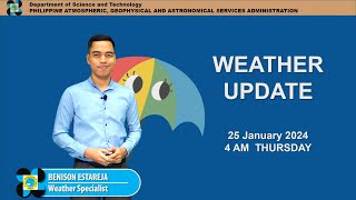 Public Weather Forecast issued at 4AM  January 25 2024  Thursday [upl. by Irma]